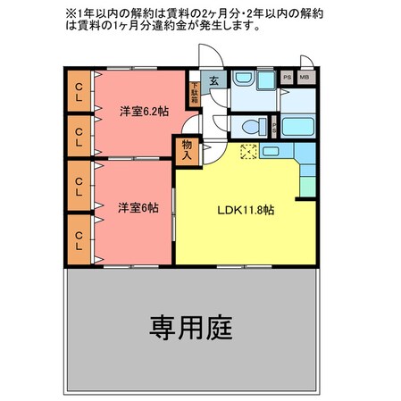 カルム宮の物件間取画像